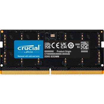 Памет 32GB DDR5 4800MT/s, SO-DIMM, Crucial CT32G48C40S5, 1.1V | JAR Computers Crucial DDR5 32GB 4800MHz CL40 SO-DIMM 1.1V