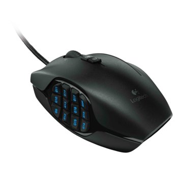 Мишка Logitech G600 MMO, лазерна (8200 dpi), USB, черна, 20 оптимизирани за ММО заглавия бутона, за дясна ръка | JAR Computers Logitech G600 MMO Gaming Mouse