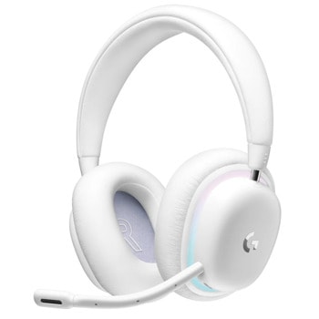 Слушалки Logitech G735 LIGHTSPEED (981-001083), безжични, Bluetooth, USB, микрофон, гейминг, 40mm говорители, до 16 часа време на работа, RGB подсветка, бели | JAR Computers Logitech G735 LIGHTSPEED Off White 981-001083
