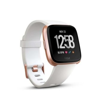 Fitbit Versa White Band Rose Gold Case
