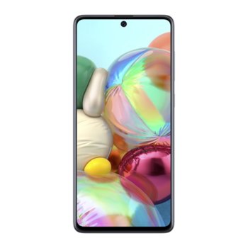 Смартфон Samsung Galaxy A71 (сребрист), поддържа 2 sim карти, 6.7" (17.01 cm) Full HD+ Super AMOLED Plus, осемядрен Qualcomm SDM730 2.2GHz, 6GB RAM, 128GB Flash памет (+microSD), 64.0 MP + 12.0 + 5.0 + 5.0 MP & 32.0 Mpix, Android, 179g. | JAR Computers Samsung Galaxy A71 DS 128/6GB Silver