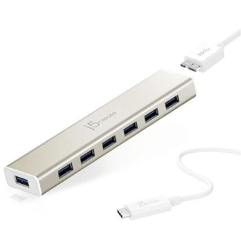 USB Хъб J5 Create JCH377, 7 порта, 7x USB 3.0, бял | JAR Computers j5create JCH377