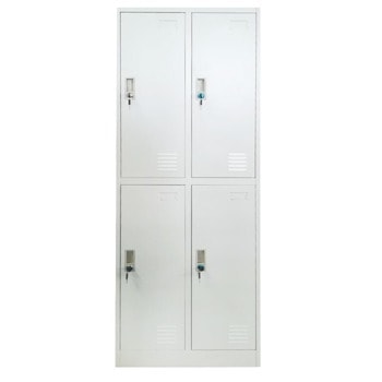 Метален шкаф RFG DZX-073, 4x рафтове, 4x шкафове, прахово боядисан, метален, заключване, вентилационен отвор, сив | JAR Computers RFG DZX-073