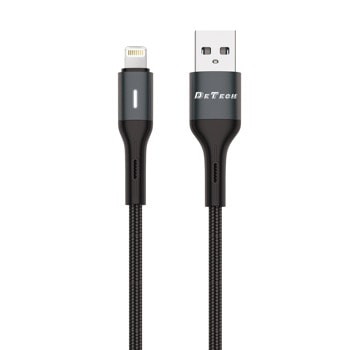 Кабел DeTech DE-C38i, от USB A(м) към Lightning(м), 1m, черен | JAR Computers DeTech DE-C38i 40198