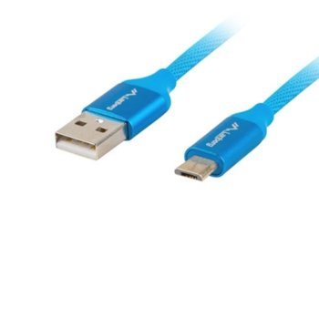 Кабел Lanberg CA-USBM-20CU-0018-BL, от USB Type A(м) към USB Micro B(м), 1.8m, Quick Charge 3.0, син | JAR Computers Lanberg CA-USBM-20CU-0018-BL