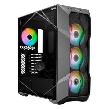 Комплект кутия и водно охлаждане CoolerMaster TD500 Max, ATX/microATX/Mini-ITX, 2x USB 3.2 Gen 1 Type-A, 1x USB 3.2 Gen 2x2 Type-C, 4x 120mm ARGB вентилатора, с прозорец, черна, с захранване | JAR Computers CoolerMaster TD500V2-MGNN85-SL0