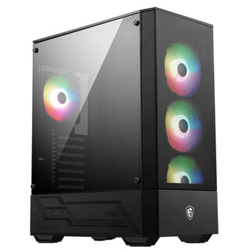 Кутия MSI MAG FORGE 112R, ATX/Micro ATX/ITX, 2x USB 3.2 Gen 1 Type-A, 4x ARGB 120mm вентилатора, с прозорец, черна, без захранване | JAR Computers MSI MAG FORGE 112R 306-7G16X23-809