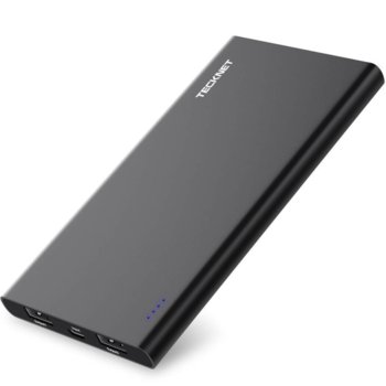 Външна батерия/power bank TeckNet iEP1000 PowerCrest C1, 10000mAh, черна, 2xUSB, за смартфони и таблети | JAR Computers TeckNet iEP1000 PowerCrest C1
