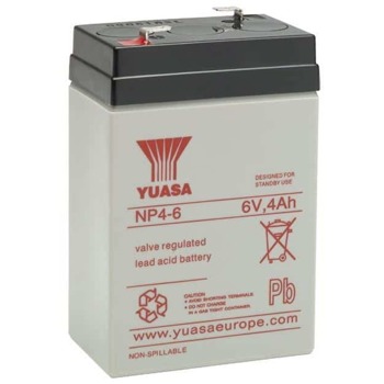 Акумулаторна батерия Yuasa NP4-6, 6V, 4Ah, VRLA | JAR Computers Yuasa NP4-6 6V 4.0Ah BTS38174