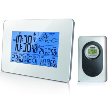 Електронна метеостанция First Austria FA-2461, календар, аларма, LCD екран, бяла image