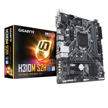 Дънна платка Gigabyte H310M-S2H, H310, 1151, DDR4, PCI-E(HDMI, DVI-D, D-Sub), 4x SATA 6Gb/s, 1x M.2 slot, 2x USB 3.1, Micro ATX | JAR Computers GIGABYTE H310M-SH2