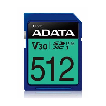 Карта памет 512GB SDXC, A-data Premier Pro, UHS-I, U3 V30, скорост на четене до 100MB/s, скорост на запис до 85MB/s | JAR Computers A-Data 512GB Premier Pro ASDX512GUI3V30S-R