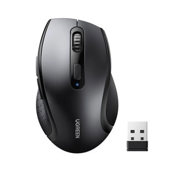 Мишка Ugreen 45012, оптична (1600 dpi), безжична, USB, черна | JAR Computers Ugreen 45012