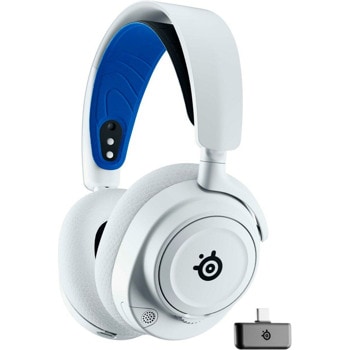 Слушалки SteelSeries Arctis Nova 7P, безжични, Bluetooth, USB, гейминг, микрофон, параметричен еквалайзер Pro-Grade, 360° пространствен звук, контрол на звука, до 38 часа време на работа, бели | JAR Computers SteelSeries Arctis Nova 7P White 61561