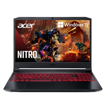 Лаптоп Acer Nitro 5 AN515-57 (NH.QEWEX.002), осемядрен Tiger Lake Intel Core i7-11800H 2.3/4.6 GHz, 15.6" (39.62 cm) Full HD IPS 144Hz Anti-Glare Display & RTX 3060 6GB, (HDMI), 8GB DDR4, 512GB SSD, 1x USB Type-C, Windows 11 Home | JAR Computers Acer Nitro 5 AN515-57 NH.QEWEX.002