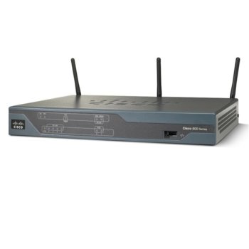 Рутер Cisco C881W-E-K9, 100Mbps, 2.4GHz(100 Mbps), Wireless N, 4x LAN 100, 1x WAN 100, 1x USB 1.1, 3x външни антени, 512MB DRAM, 128MB Flash памет | JAR Computers Cisco 881 Eth Sec Router