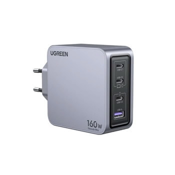 Зарядно устройство Ugreen UGR1838, от контакт към 3x USB-C(ж), 1x USB-A(ж), 28V/5A, сиво, 160W, QC 3.0 | JAR Computers Ugreen UGR1838 25095