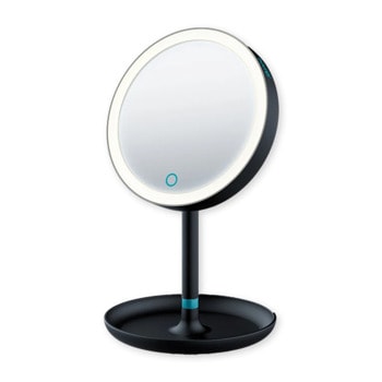 Козметично огледало Beurer BS 45, 5-кратно увеличение, LED светлина, практична тава за съхранение, черно | JAR Computers Козметично огледало Beurer BS 45