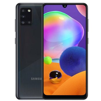Смартфон Samsung SM-A315 Galaxy A31 (черен), поддържа 2 sim карти, 6.4" (16.25 cm) Super AMOLED дисплей, осемядрен Mediatek MT6768 2.0 GHz, 4GB RAM, 128GB Flash памет (+ microSD слот), 48.0 + 8.0 + 5.0 + 5.0 Mpix & 20.0 MP, Android 10, 185g. | JAR Computers Samsung SM-A315 Galaxy A31 4/128GB Black