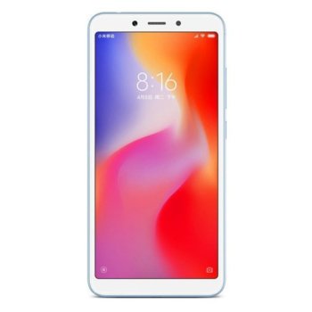 Смартфон Xiaomi Redmi 6A (син), поддържа 2 sim карти, 5.45" (13.84 cm), четириядрен Helio A22 2.0 GHz, 2GB RAM, 16GB Flash памет, 13.0 & 5.0 MPix камера, Android, 145g | JAR Computers Xiaomi Redmi 6A DS 16GB Blue