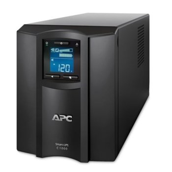 UPS APC Smart-UPS C в комплект с разклонител APC Essential SurgeArrest 5, 1000VA/600W, Line Interactive, Tower | JAR Computers APC SMC1000IC_PME5U2B-GR