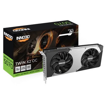 Видео карта Nvidia GF 5070, 12GB, Inno3D Twin X2, PCI-E 5.0, GDDR7, 192-bit, DisplayPort, HDMI | JAR Computers Inno3D GeForce RTX 5070 Twin X2 12GB