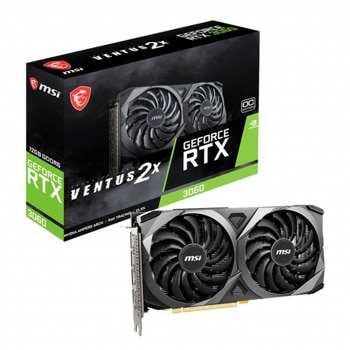 Видео карта Nvidia GF RTX 3060, 12GB, MSI VENTUS 2X 12G OC, PCI-E 4.0, GDDR6, 192-bit, DisplayPort, HDMI | JAR Computers MSI GeForce RTX 3060 VENTUS 2X 12G OC