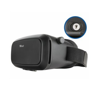 Очила за виртуална реалност Trust Exos Plus Virtual Reality, 80° зрителен ъгъл, съвместим с смартфони от 3.5" до 6", 3D ефект, черни | JAR Computers Trust Exos Plus Virtual Reality Glasses 21534