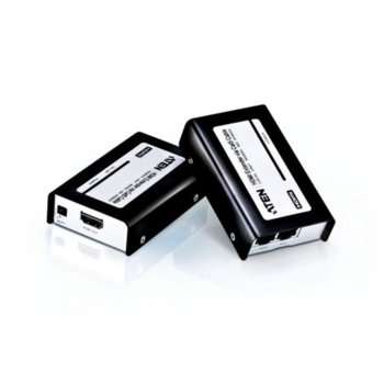 HDMI екстендър Aten VE800, от HDMI(ж) към HDMI(ж), усилва видео сигналa по LAN (RJ-45) мрежата, до 60м, до 1920 x 1200 резолюция, 2 устройства | JAR Computers Aten VE800 HDMI Extender