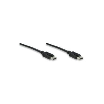 Кабел MANHATTAN 307093, DisplayPort(м) към DisplayPort(м), 3m, черен | JAR Computers MANHATTAN DisplayPort(м) to DisplayPort(м) 307093