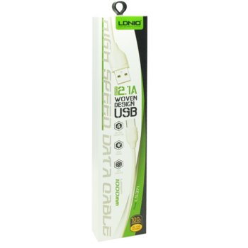 Кабел за данни LDNIO LS371 Micro USB 1m Бял 40070