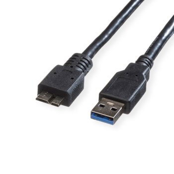 Кабел Roline 11.02.8877, от USB Type A(м) към USB Type Micro B 3.0(м), 3m, черен | JAR Computers ROLINE 11.02.8877