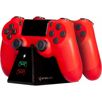 Зарядна станция SteelDigi Blue Hickory, за PS4, за зареждане на до 2 контролерa едновременно, черна | JAR Computers SteelDigi Blue Hickory PS4-DC01B