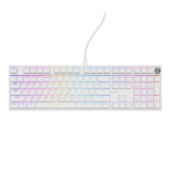 Клавиатура Genesis Thor 404, механична, Gateron Yellow Pro суичове, гейминг, RGB подсветка, бяла, USB | JAR Computers Genesis Thor 404 White Gateron switch NKG-2299