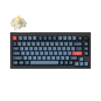 Клавиатура Keychron V1 Max QMK/VIA, безжична, механична, Gateron Jupiter Banana суичове, гейминг, черна, USB | JAR Computers Keychron V1 Max QMK/VIA FAK type GJ Banana V1M-D4