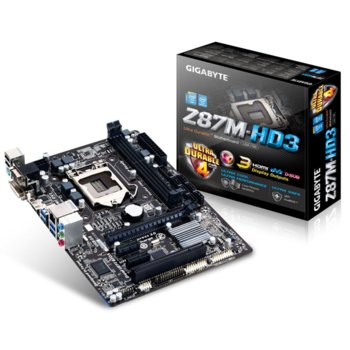 Дънна платка Gigabyte Z87M-HD3, Z87, LGA1150, DDR3, PCI-E (HDMI&DVI), 6x SATA 6Gb/s, 4x USB 3.0, microATX | JAR Computers Gigabyte Z87M-HD3