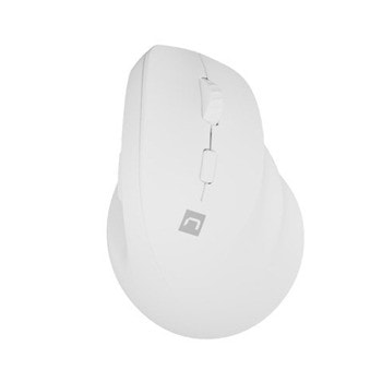 Мишка NATEC Vertical Mouse CRAKE 2, оптична (2400dpi), безжична, USB, Bluetooth, бяла, вертикална, PixArt PAW3212 сензор, 6 бутона | JAR Computers NATEC Vertical Mouse CRAKE 2 NMY-2257