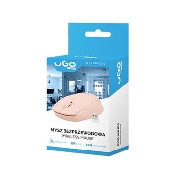uGo Mouse Pico MW100 Wireless Optical 1600DPI Pink