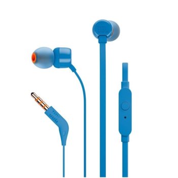 Слушалки JBL T110, микрофон, сини | JAR Computers Слушалки JBL T110, In Ear, Син