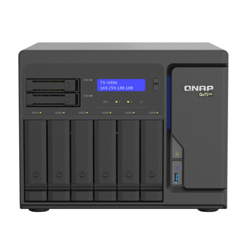 Мрежови диск (NAS) Qnap TS-h886-D1622, четириядрен Intel Xeon D-1622 2.6/3.2 GHz, 8x 2.5"/3.5"/M.2, 3x USB 3.1 | JAR Computers Qnap, TS-h886-D1622