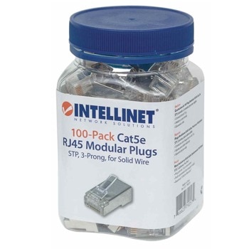Конектори INTELLINET 790574, RJ-45, STP, Cat 5e, 100 броя | JAR Computers INTELLINET 790574