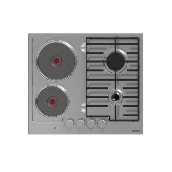 Комбиниран плот Gorenje K6N20IX, 3500W, 2 електрически + 2 газови котлона, механично управление, ел. запалване на газовите котлони, сив | JAR Computers Gorenje K6N20IX GJ463809