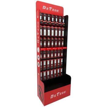 Стелаж DeTech DE-S01, 180 cm височина, 60 cm ширина, метален, червен | JAR Computers Подов стелаж DeTech DE-S01, 600x300x1800