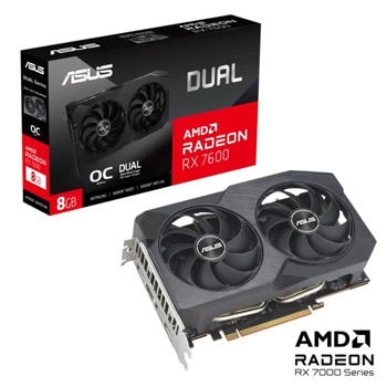 Видео карта AMD Radeon RX 7600, 8GB, Asus Dual V2 OC, PCI-E 4.0, GDDR6, 128-bit, DisplayPort, HDMI | JAR Computers Видео карта Asus Dual Radeon RX 7600 V2 OC 8GB