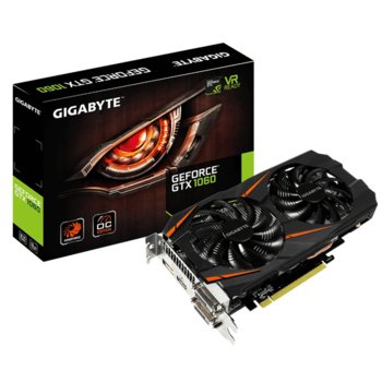 Видеокарта GF GTX 1060, 3GB, Gigabyte GF GTX 1060 GV-N1060WF2OC-3GD, GDDR5, 192 bit, HDMI, DVI, DisplayPort | JAR Computers Gigabyte GeForce GTX 1060 WINDFORCE OC 3G