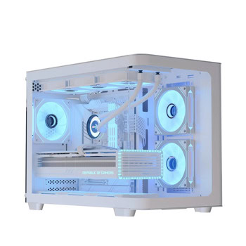 Кутия AeroCool P300C-G-WT-v1 бяла