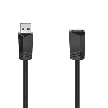 Кабел Hama 200619, от USB A(м) към USB A(ж), 1.5m, черен | JAR Computers HAMA-200619