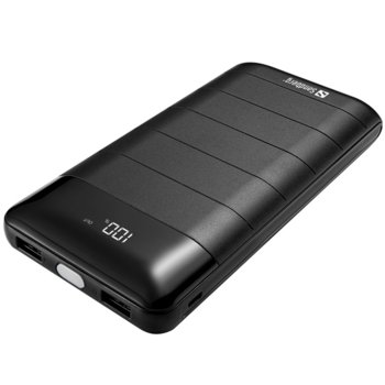 Външна батерия/power bank/ Sandberg 20000, 20000 mAh, черна, 1x USB Micro A(ж), 2x USB A(ж) | JAR Computers Sandberg Powerbank 20000 EBACCSANDBERG42042