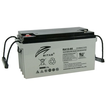 Акумулаторна батерия Ritar Power RA12-80, 12V, 80Ah, AGM, F5(M8)/F11(M6) конектори | JAR Computers Ritar Power RA12-80