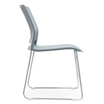 Посетителски стол RFG Gardena M, пластмасов, сива седалка, сива облегалка, 4 броя в комплект image